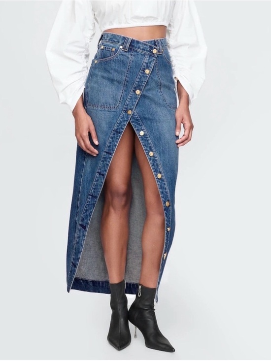 cult gaia Dresses & Skirts - NWT Gap X CultGaia (28) Asymmetrical Denim Maxi Skirt Medium Indigo